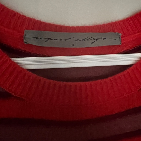 Raquel Allegra Distressed Striped Sleeveless Cashmere Sweater, Vest, T-shirt - Picture 4 of 6